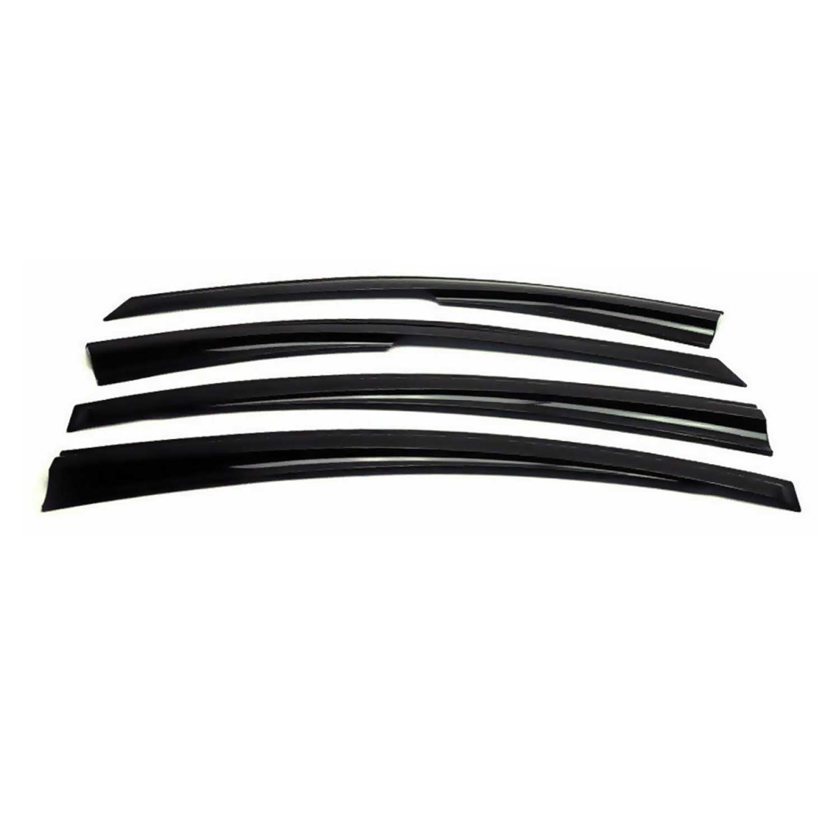Mercedes W211 Wind Deflector - Omac - Acrylic 4 Pcs - Black - '02-'09